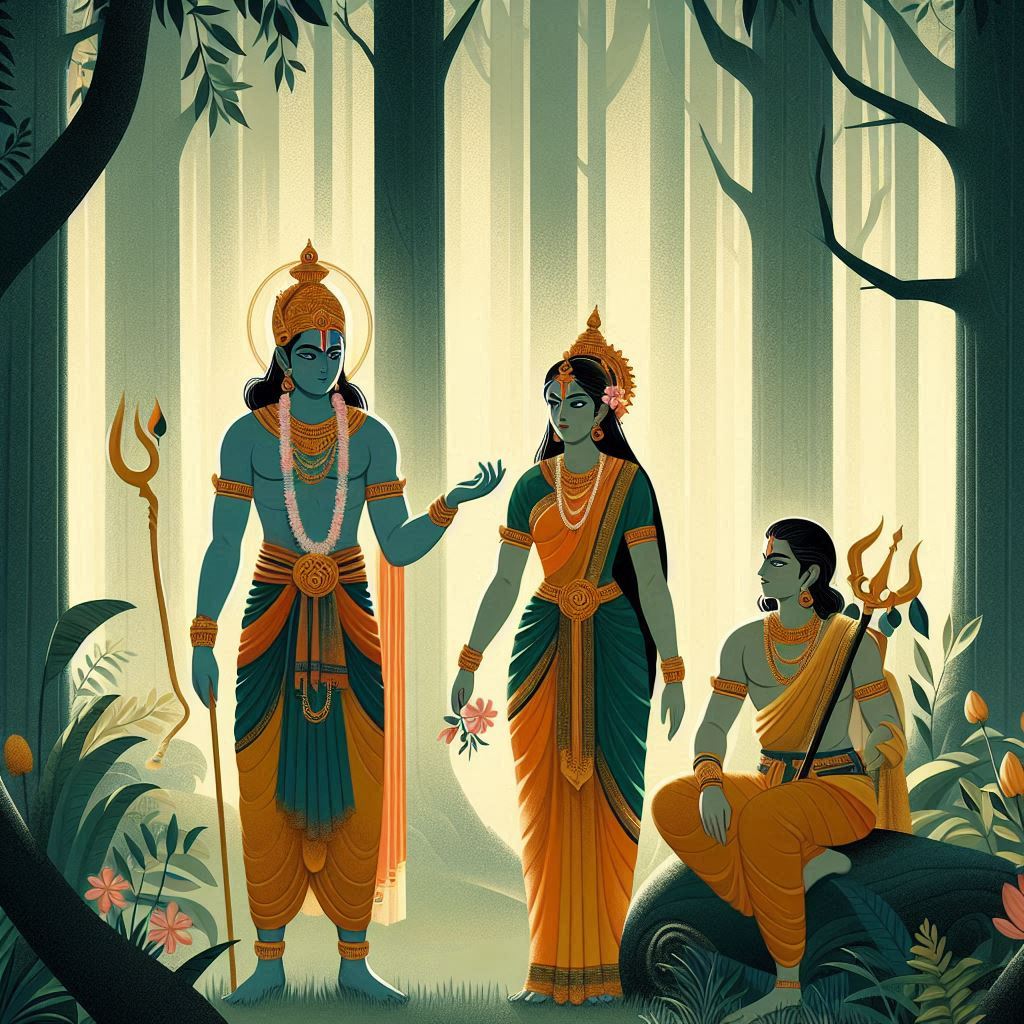 Sita and Lakshmana's Loyal Journey Alongside Rama